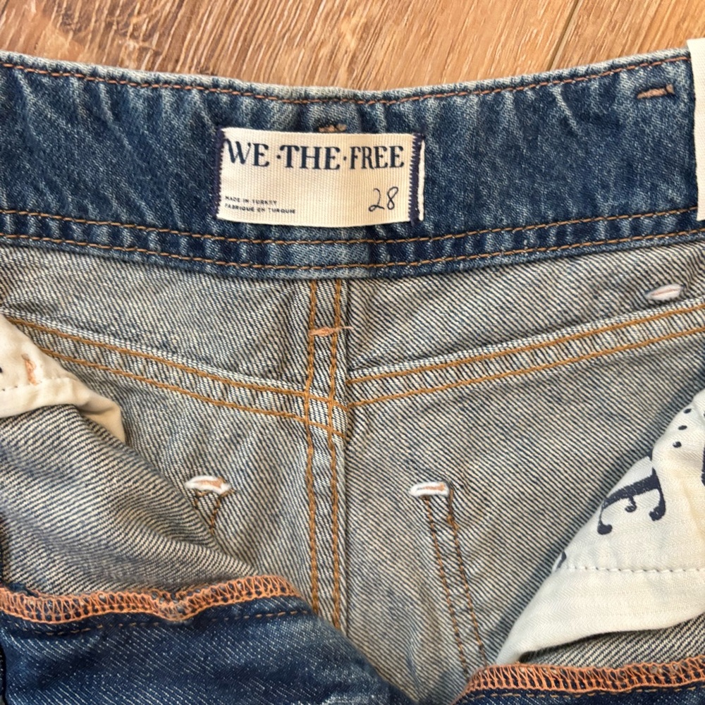 New WE THE FREE ASTER SWARM High‎ Rise Straight Denim Jeans NEW - Picture 6 of 16
